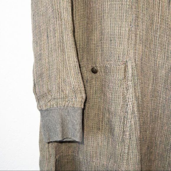 Vintage Flax by Jeanne Engelhart 100% Linen Snap Button Front Dress‎ Size Medium - Picture 2 of 5